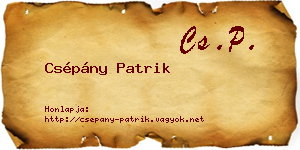 Csépány Patrik névjegykártya